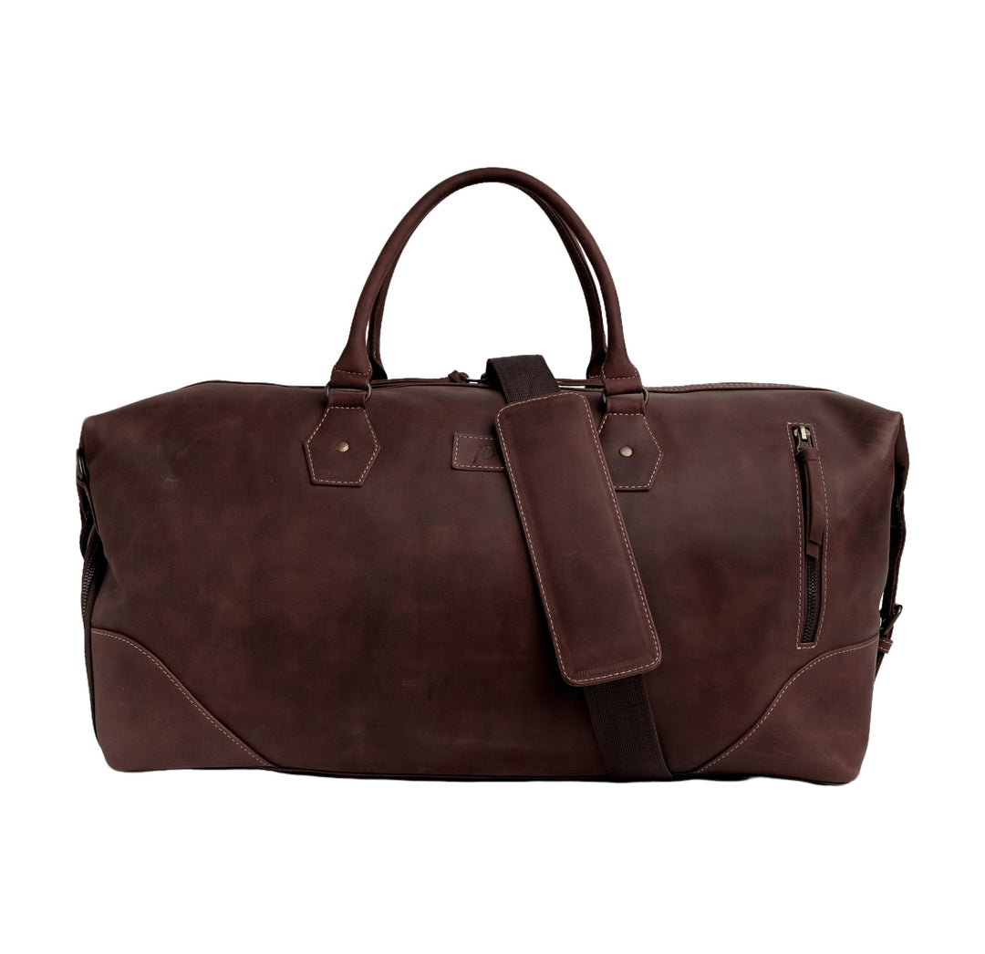 The Weekender Travel Leather Duffle Bag-Tan Brown - Image 14