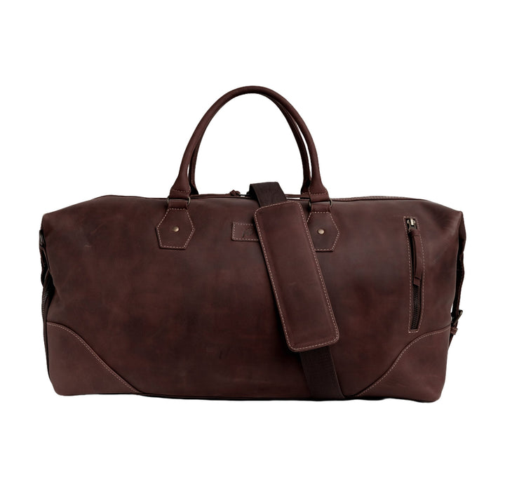 The Weekender Travel Leather Duffle Bag-Tan Brown - Image 14