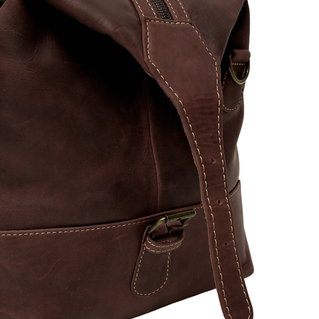 The Weekender Travel Leather Duffle Bag-Tan Brown - Image 16