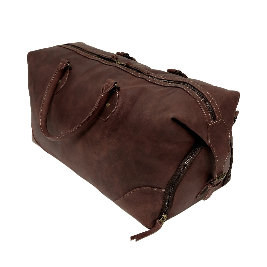 The Weekender Travel Leather Duffle Bag-Tan Brown - Image 19