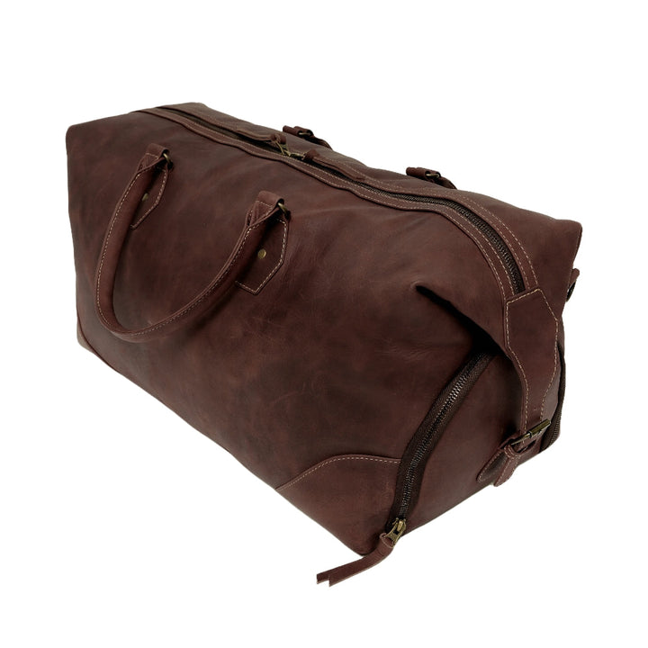The Weekender Travel Leather Duffle Bag-Tan Brown - Image 19