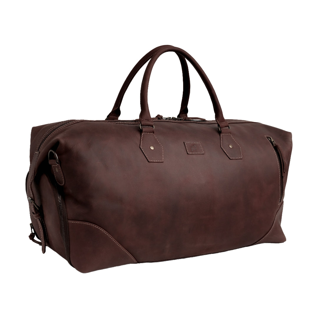 The Weekender Travel Leather Duffle Bag-Tan Brown - Image 20