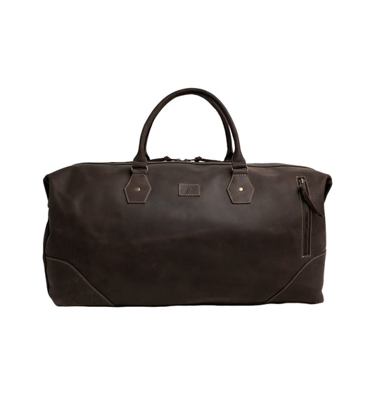 The Weekender Travel Leather Duffle Bag-Dark Brown - Image 1