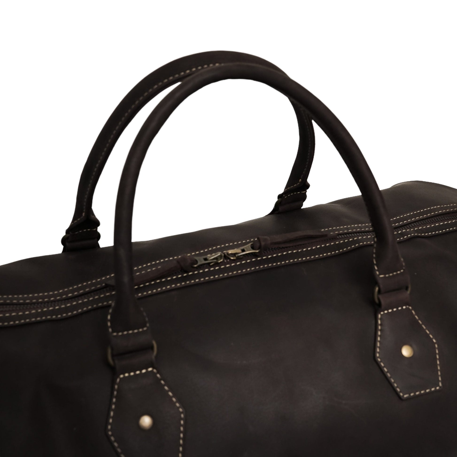 The Weekender Travel Leather Duffle Bag-Dark Brown - Image 5