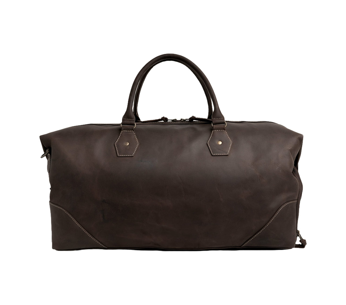 The Weekender Travel Leather Duffle Bag-Dark Brown - Image 2