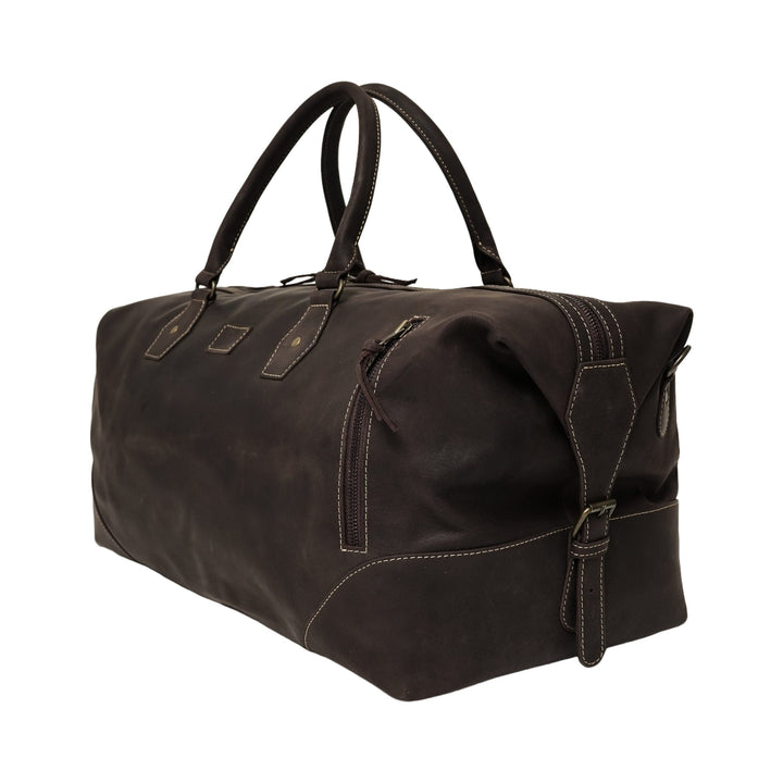 The Weekender Travel Leather Duffle Bag-Dark Brown - Image 9