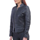 Womens Black Biker Leather Jacket