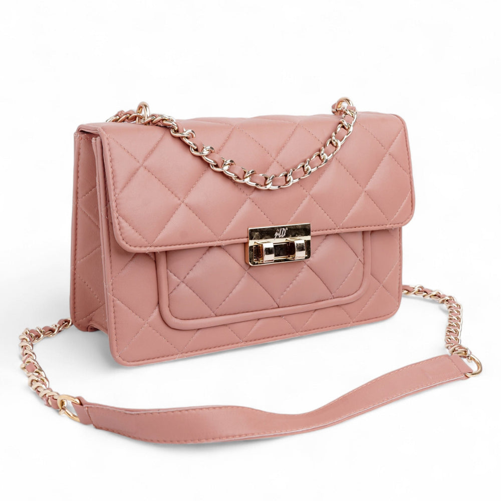 Flora Quilted Crossbody Leather Bag - Pink - Image 2