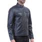 Mens Cafe Racer Black Leather Jacket