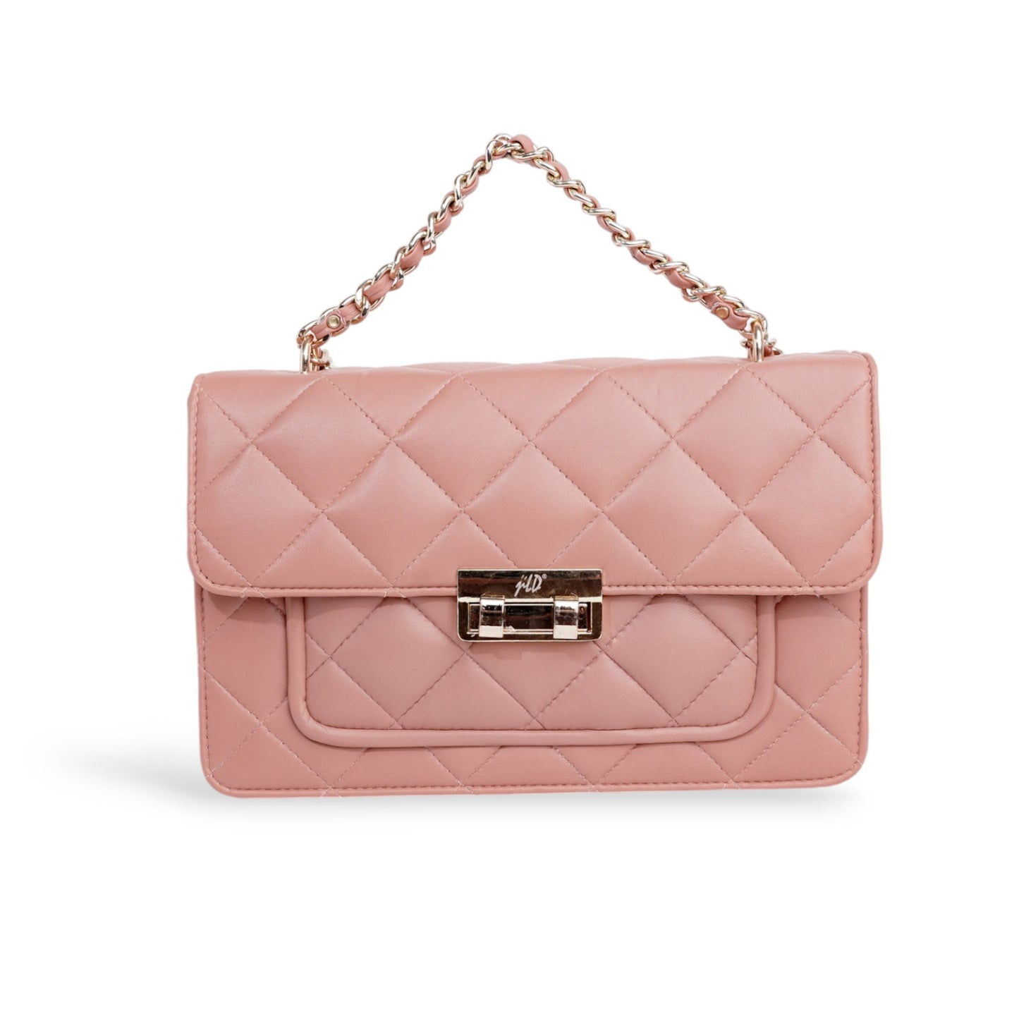 Flora Quilted Crossbody Leather Bag - Pink - Image 3