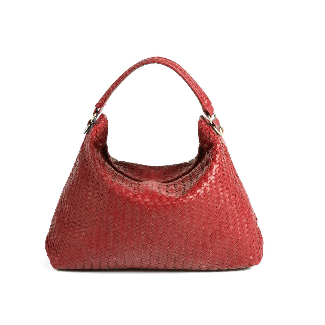 Handmade Woven Original Red Leather Bag - Image 1