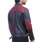 Mens Black and Maroon Quilted Leather Jacket