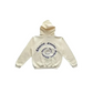 4tune Hoodie with a spiral design and text on the back against a white background