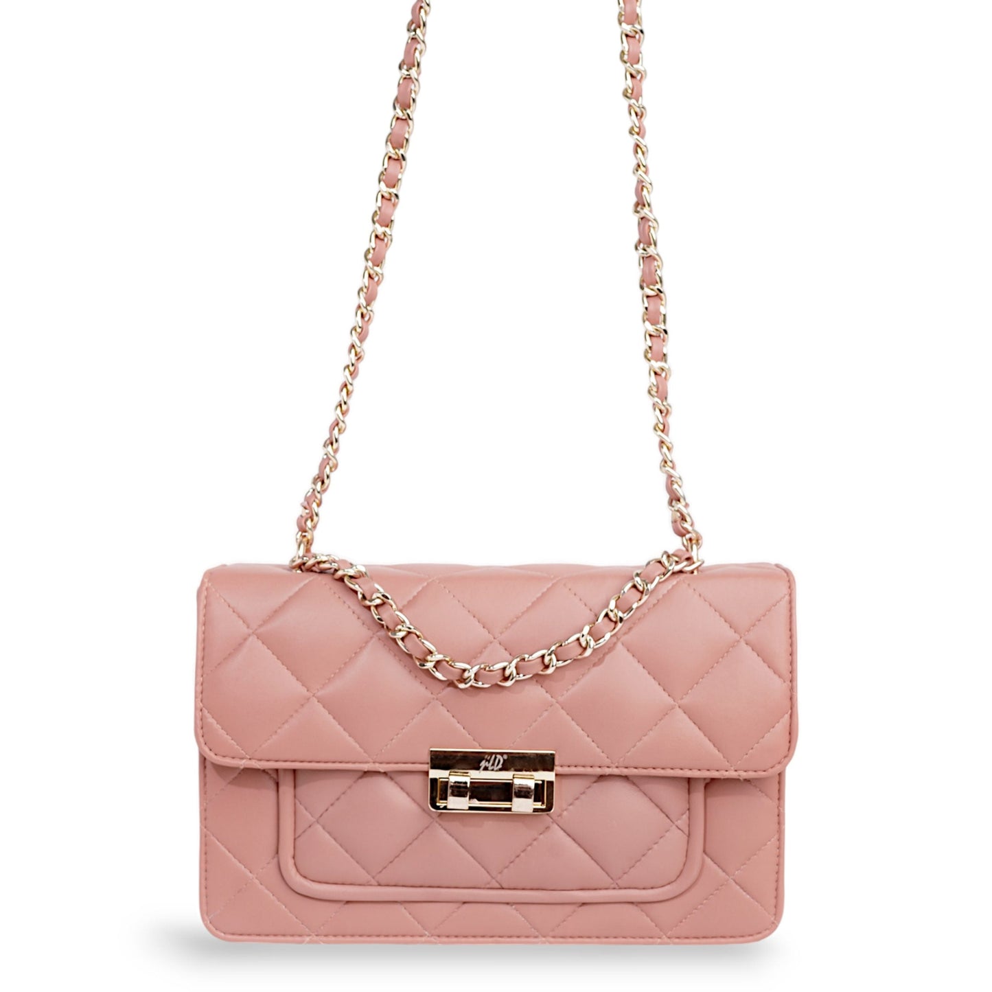 Flora Quilted Crossbody Leather Bag - Pink - Image 5