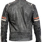 Men's Vintage Cafe Racer Distressed Black Leather Jacket