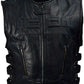 Icon Skull Motorcycle Black Leather Vest