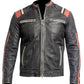 Men's Vintage Cafe Racer Distressed Black Leather Jacket