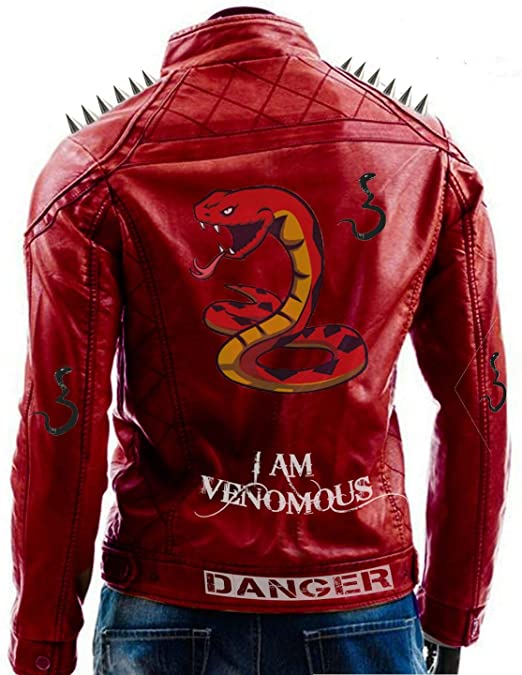I Am Venomous Last Bite Snake Danger Studded Jacket