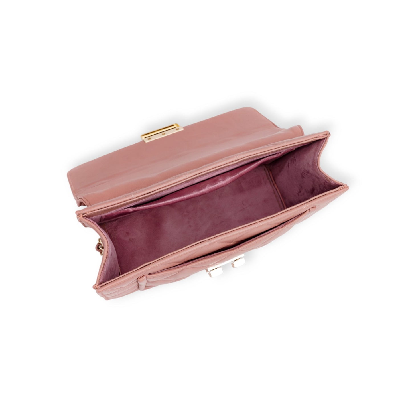 Flora Quilted Crossbody Leather Bag - Pink - Image 8