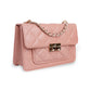 Flora Quilted Crossbody Leather Bag - Pink - Image 9