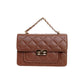 Flora Quilted Crossbody Leather Bag - Tan Brown - Image 9