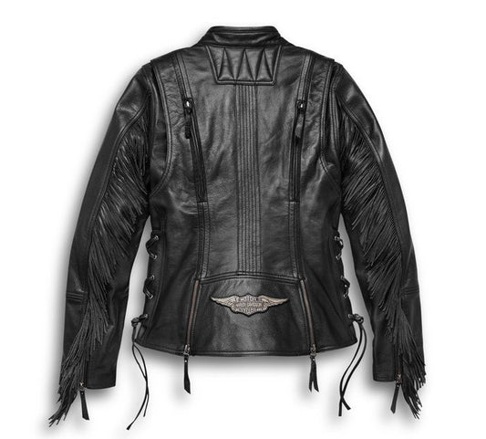 Women's Boone Fringed Leather Jacket - Tall