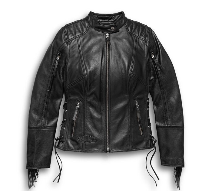 Women's Boone Fringed Leather Jacket - Tall