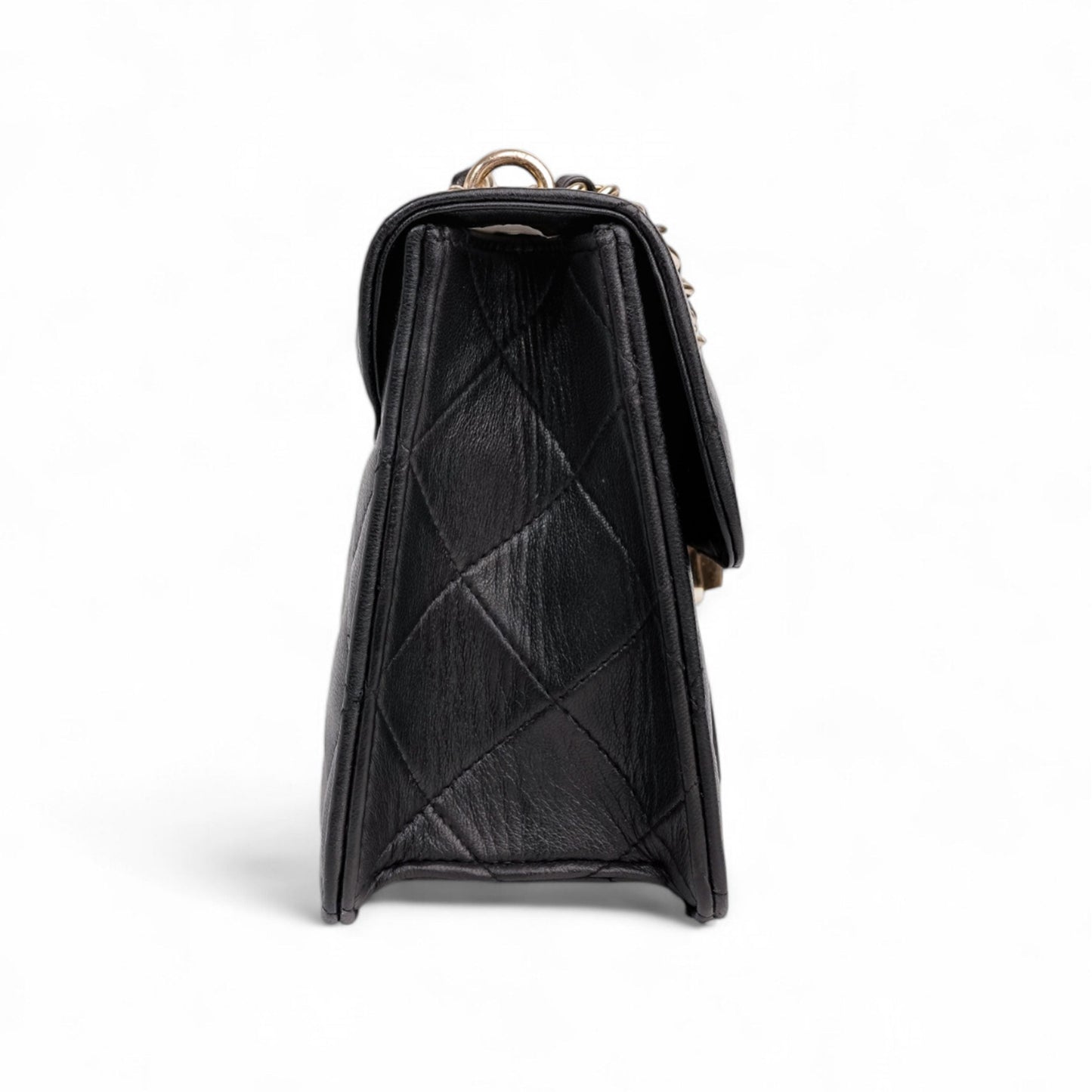 Flora Quilted Crossbody Leather Bag - Black - Image 9