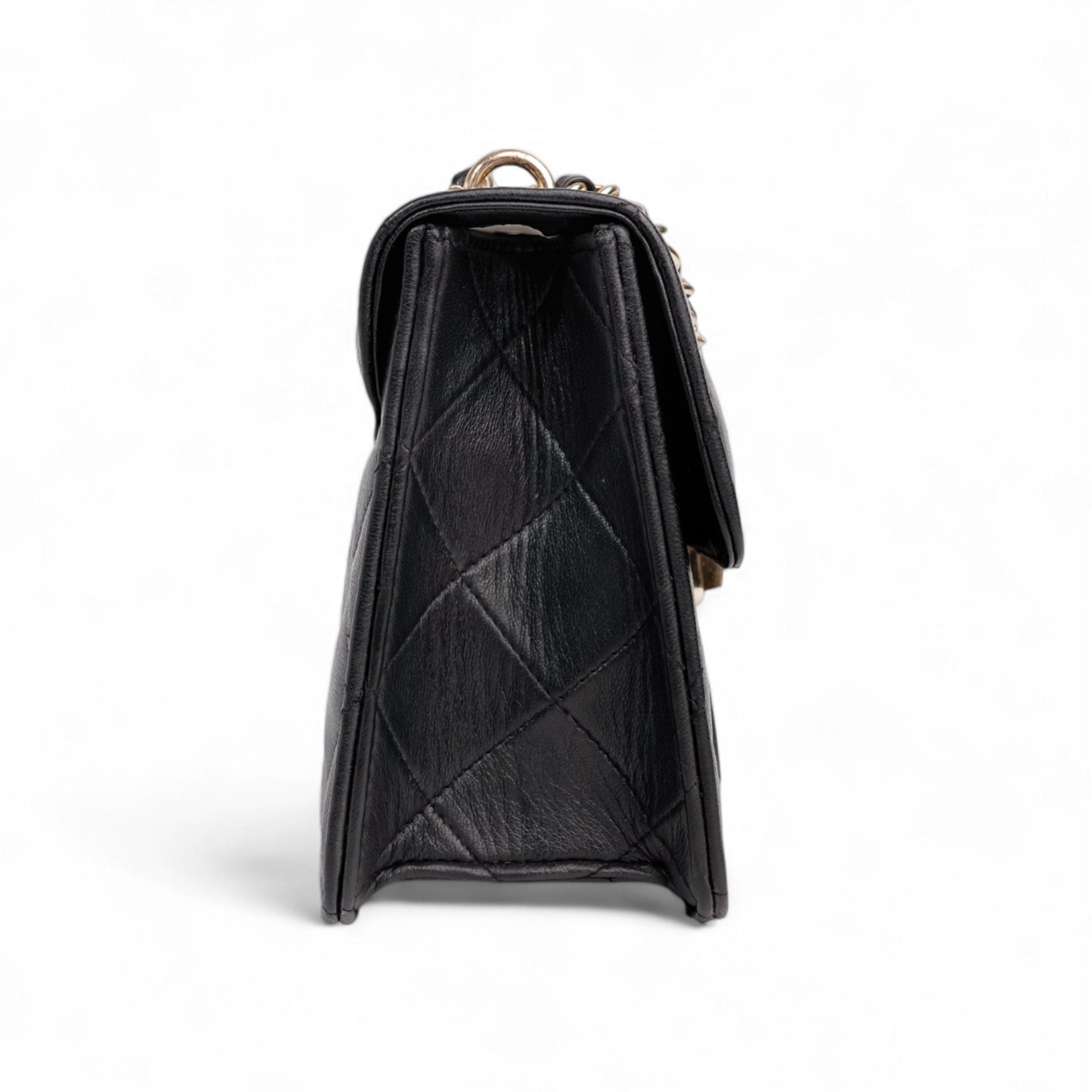 Flora Quilted Crossbody Leather Bag - Black - Image 9