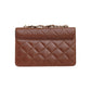 Flora Quilted Crossbody Leather Bag - Tan Brown - Image 10