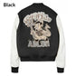 black ac milan varsity jacket​ back view