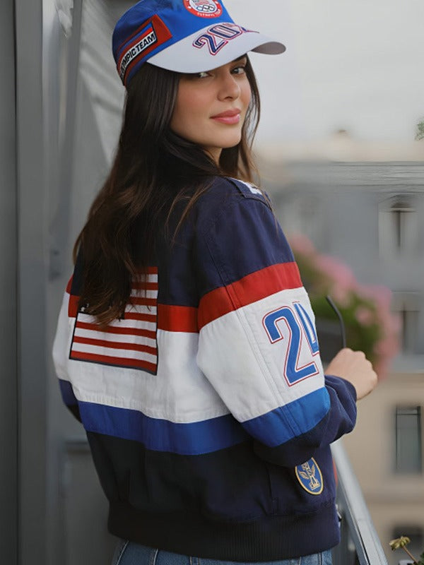 Kendall Jenner Paris Olympics Team USA Bomber Jacket