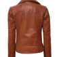 Brown leather jacket on a white background