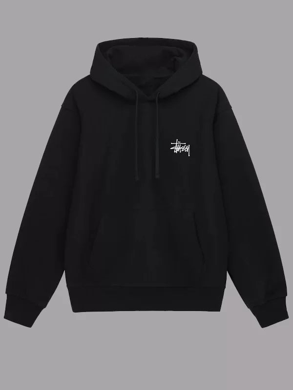 Basic-Stussy-Black-Hoodie Front