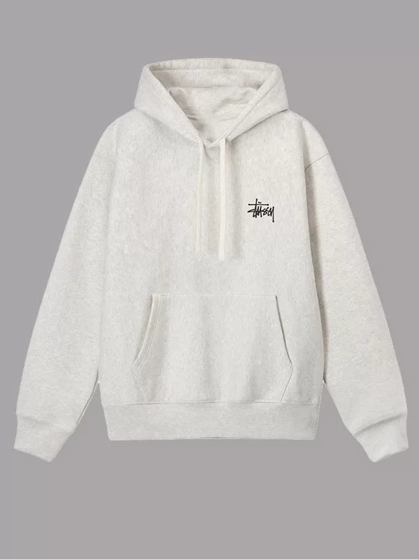 Basic-Stussy-Pullover-Beige-Hoodie Front