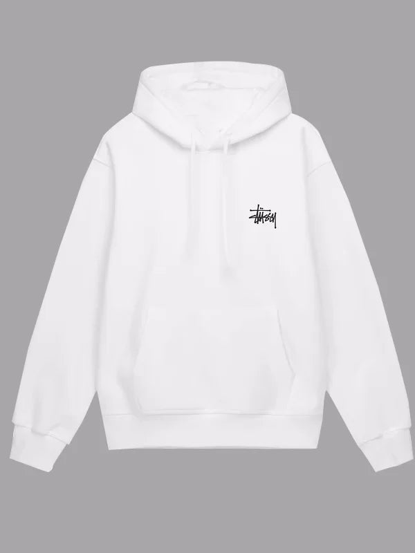 Basic-Stussy-White-Pullover-Hoodie Front