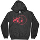 Front view of Black-and-Red-Sniper-Gang-Logo-Hoodie with red logo graphic.