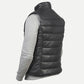 Mens Black Leather Puffer Vest