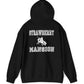 Black strawberry mansion hoodie back view