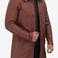 Bristol Men's Brown Leather Car Coat
