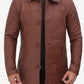 Bristol Men's Brown Leather Car Coat