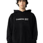 Front view of Black CAMERA-SHY-Hoodie