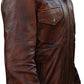 Cafe Racer Brando Vintage Motorcycle Retro Leather Jacket