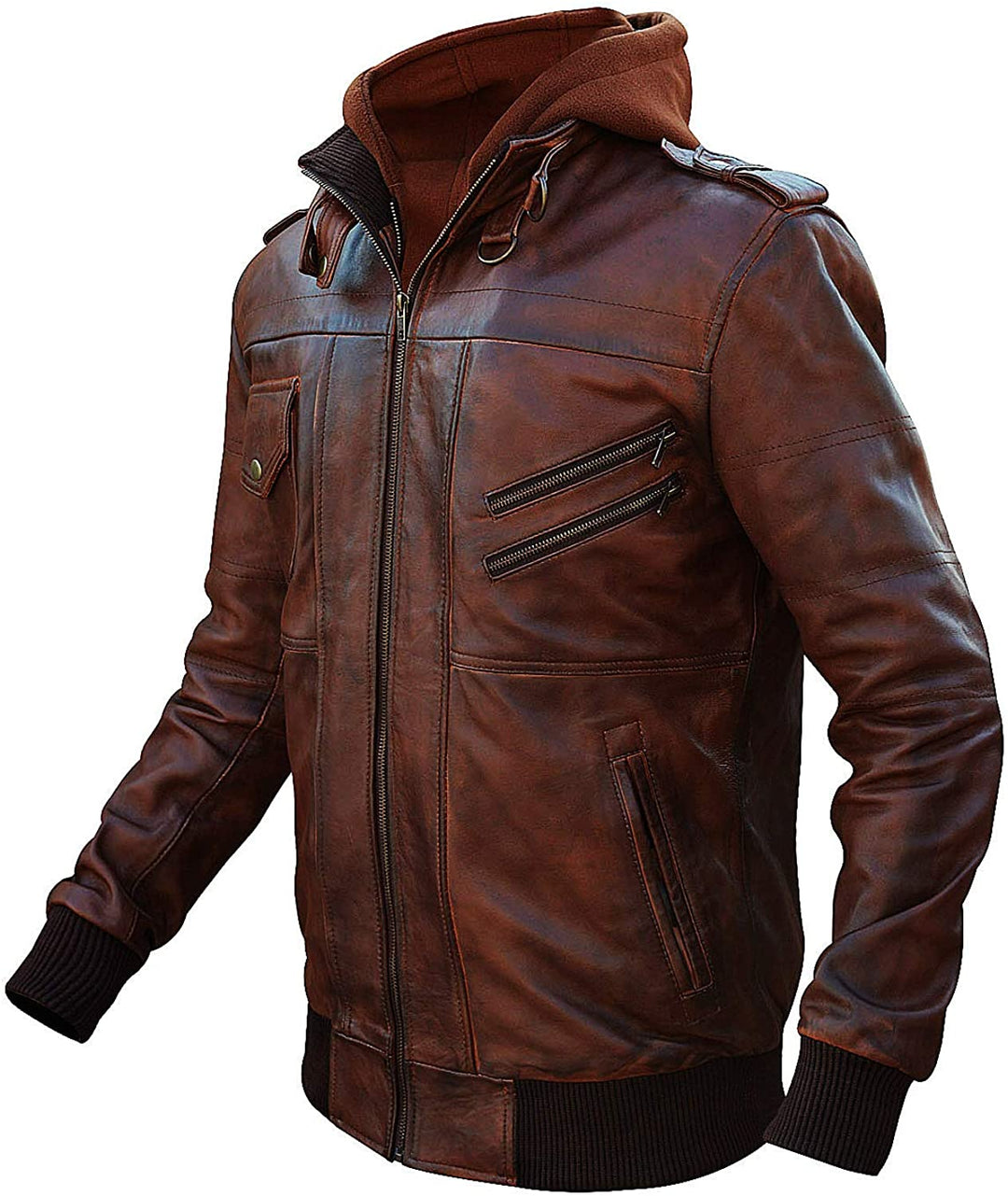 Cafe Racer Brando Vintage Motorcycle Retro Leather Jacket