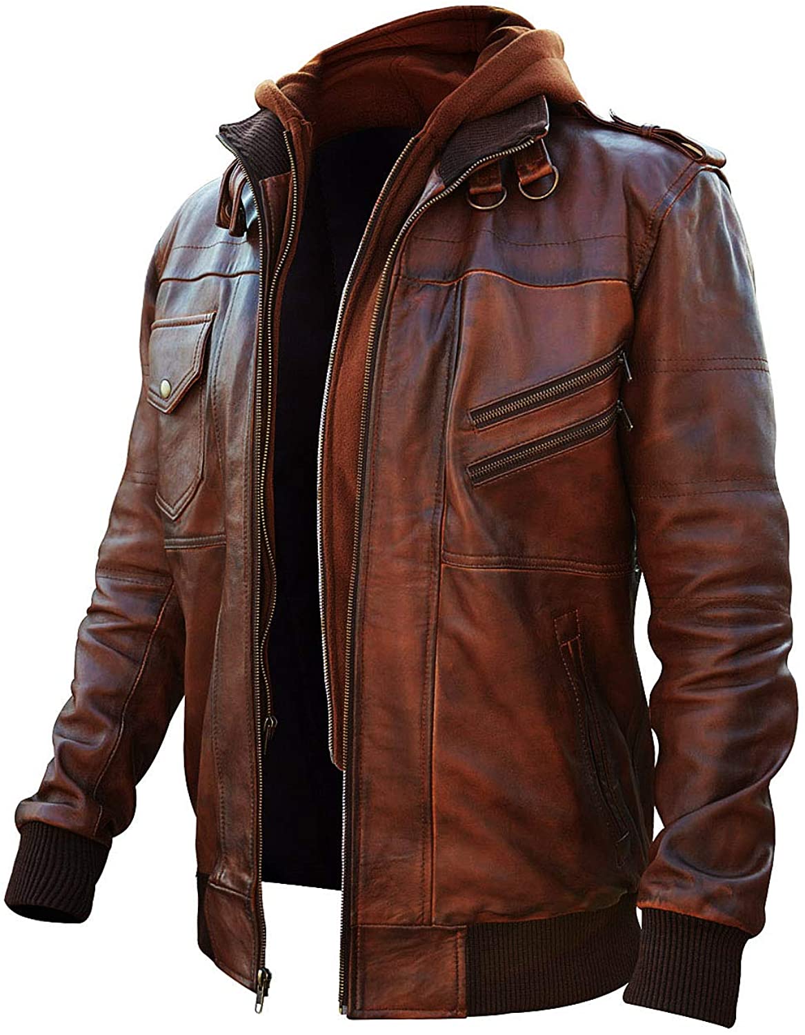 Cafe Racer Brando Vintage Motorcycle Retro Leather Jacket