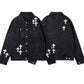 Chrome Hearts Denim Jacket Black Front and back