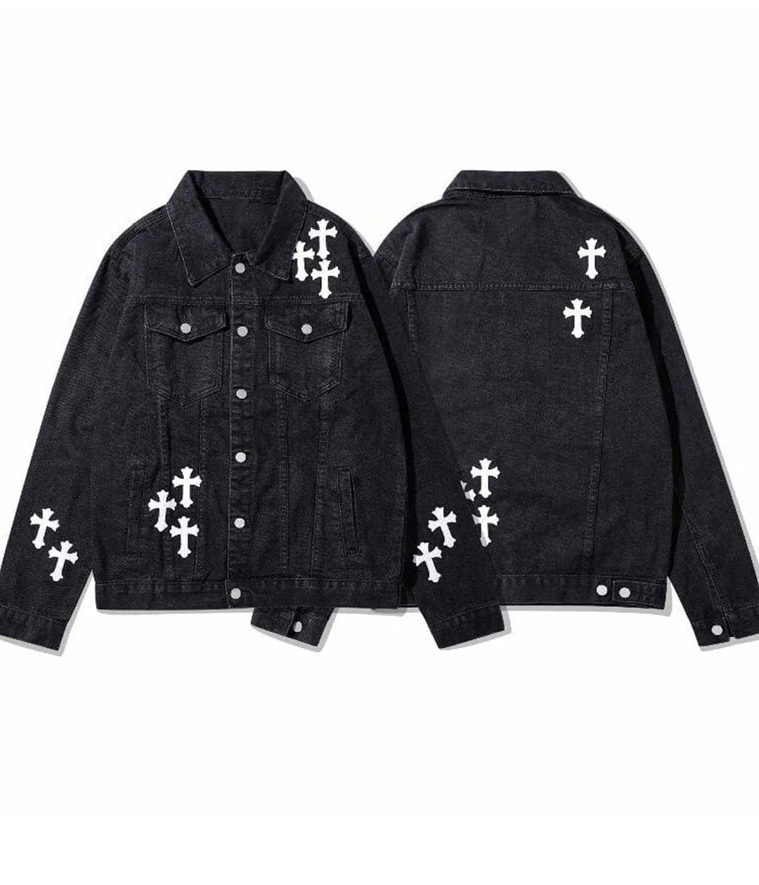 Chrome Hearts Denim Jacket Black Front and back