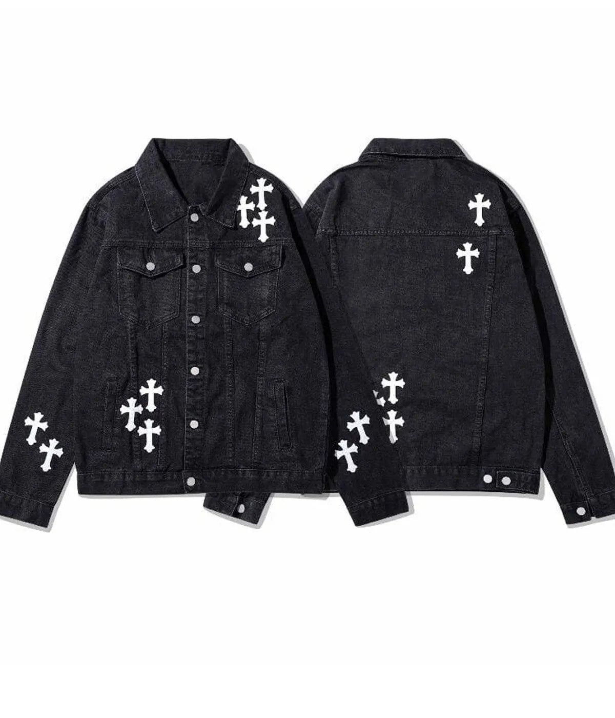 Chrome Hearts Denim Jacket Black Front and back