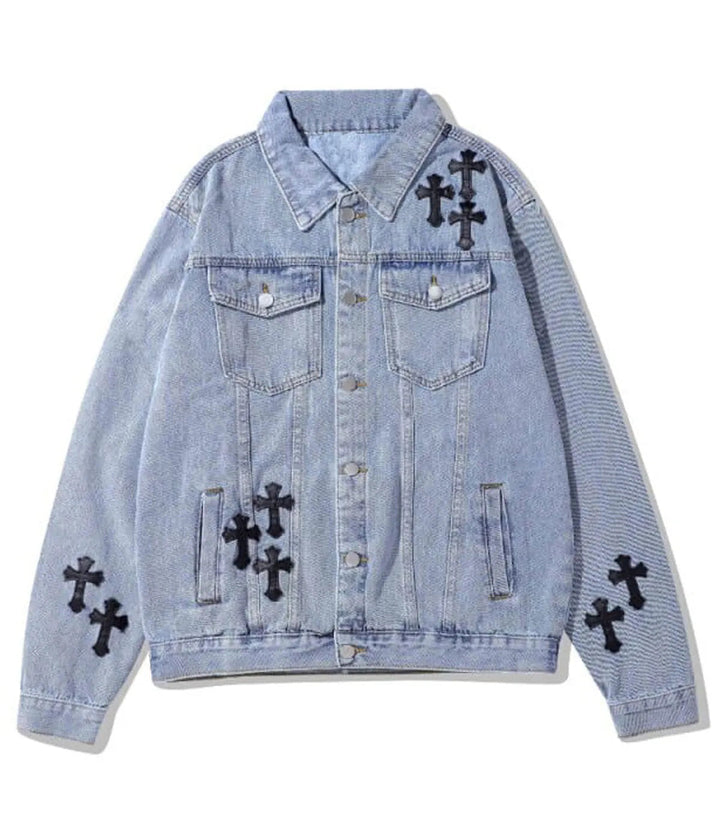 Chrome Hearts Denim Jacket Blue Front 