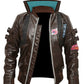 Cyberpunk Samurai 2077 Brown Leather Jacket